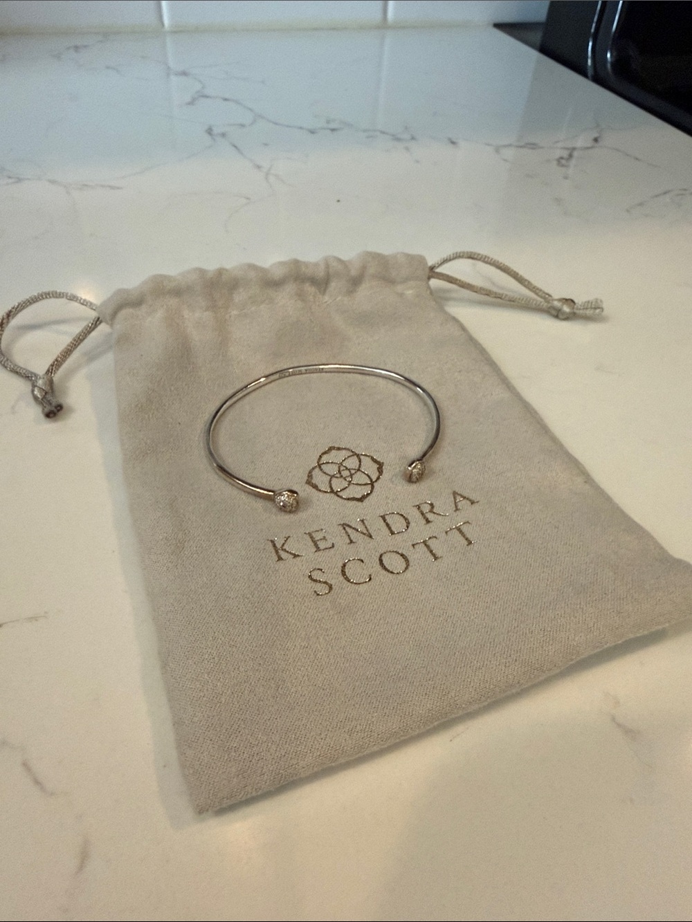 Kendra Scott Silver Open Cuff Bracelet with Rounded Ends